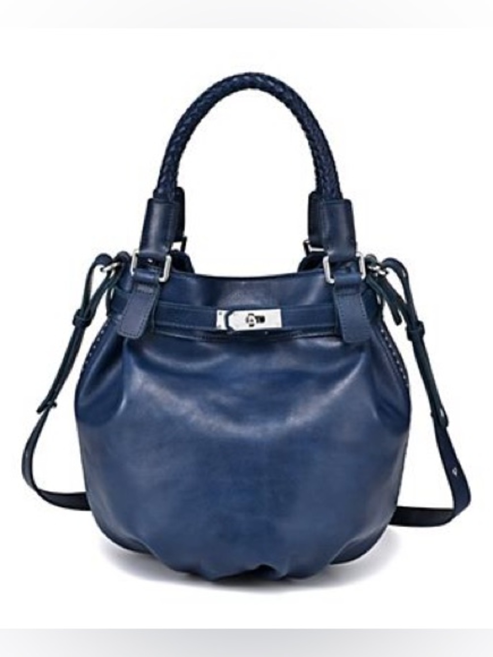 Old Trend Pumpkin Bucket Bag in Navy Blue